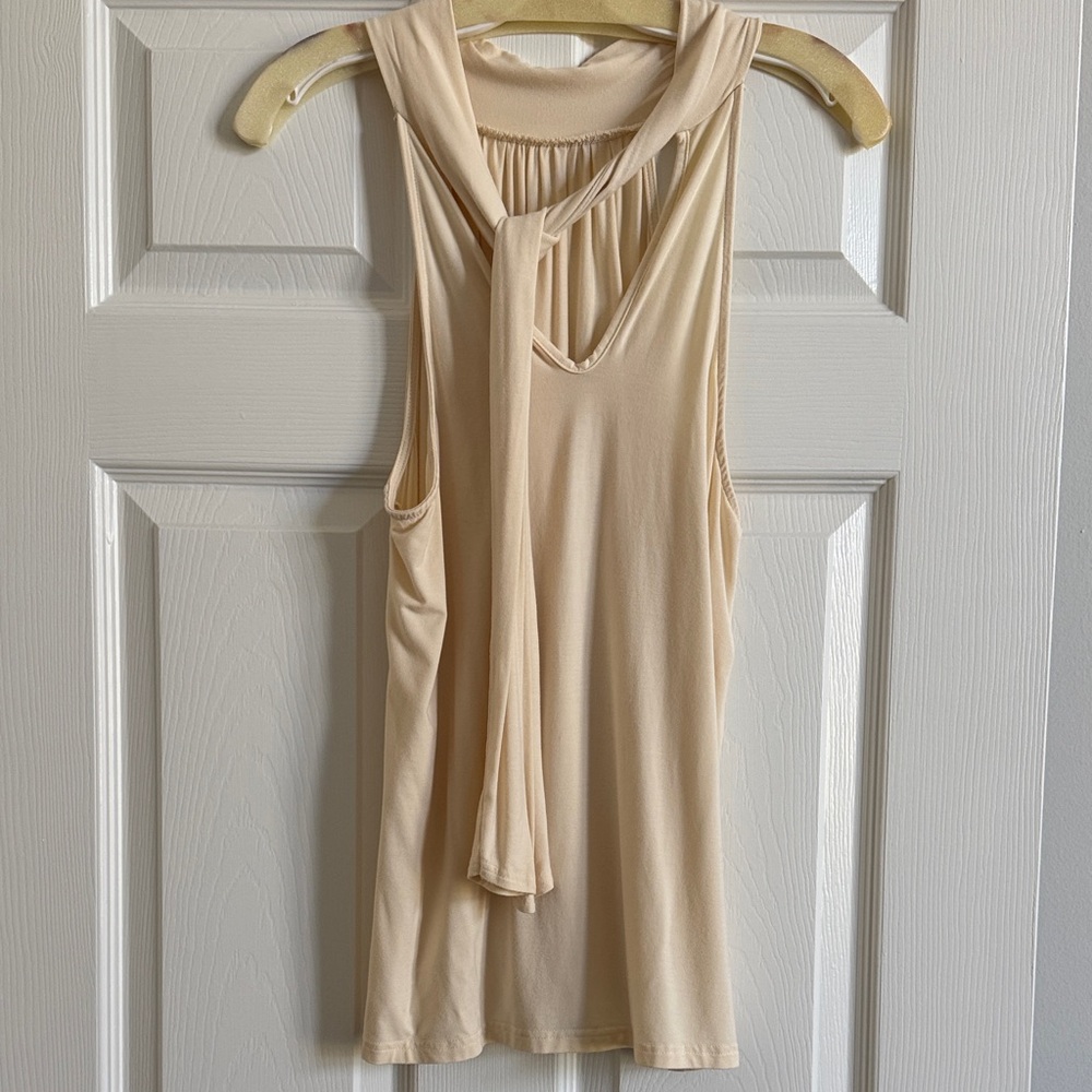 Elegant Cream Sleeveless Blouse
